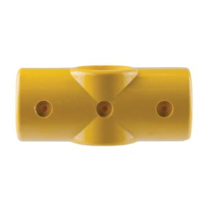 90-degree-Mid-Rail-Cross-Yellow-GRP-To-suit-50mm-OD-Tube