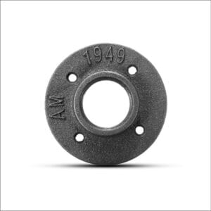 Black & Galvanised Malleable Iron Decorative Floor Flange
