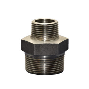 Black-Mild-Steel-Threaded-Reducing-Hex-Nipple