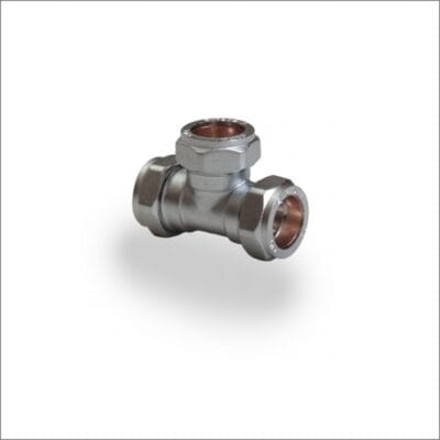 Equal-Tee-Chrome-Compression-Fitting
