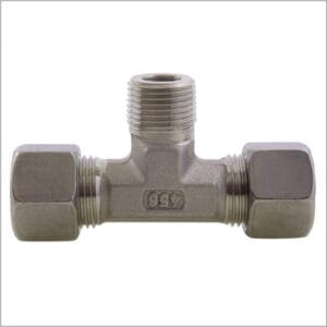 Male-Branch-Tee-NPT-Single-Ferrule-Compression-316-Stainless-Steel