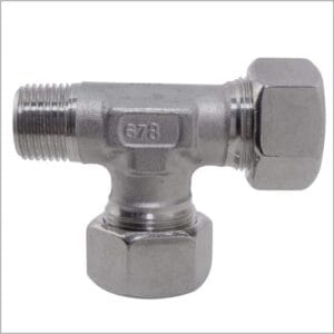 Male-Run-Tee-NPT-Single-Ferrule-Compression-316-Stainless-Steel