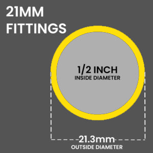 Yellow Key Clamp Fittings for 21MM (1/2") OD TUBE