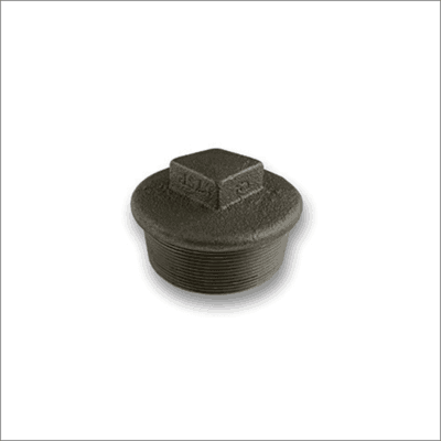 Black-Malleable-Iron-Square-Head-Beaded-Plug